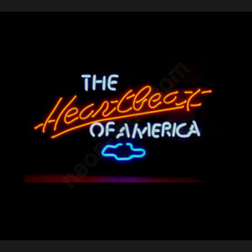 Heartbeat Of America Chevy Neon Auto Sign WL-AUN09