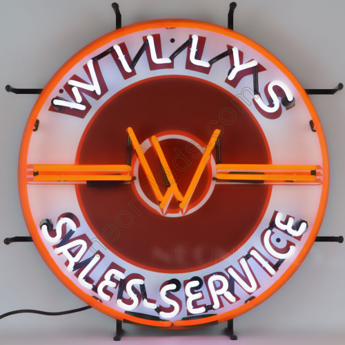 JEEP WILLYS SALES SERVICE NEON AUTO SIGN WL-JEEP04