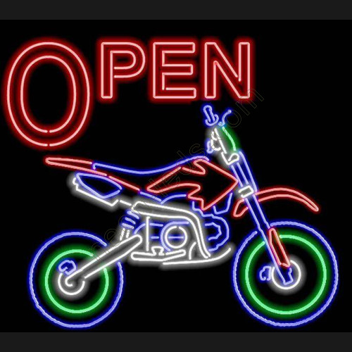 Open Neon Motorcycle Sign WL-MOT001