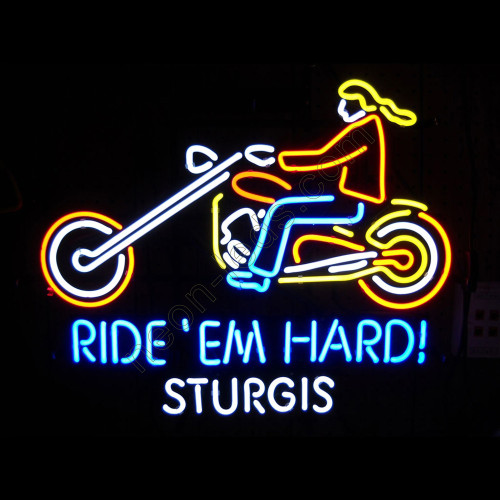 Ride EM Hard Sturgis neon motorcycle sign WL-221109
