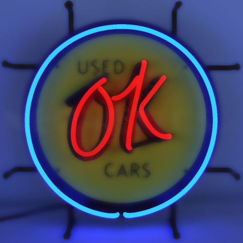 OK USED CARS NEON AUTO SIGN WL-AUN134