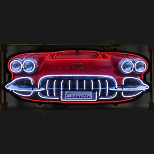 Corvette C1 Grill Neon Sign in a Steel Can WL-CHE21 Corvette C1 Grill Neon Sign in a Steel Can WL-CHE21