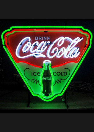 Coca Cola Drink Neon Sign with background