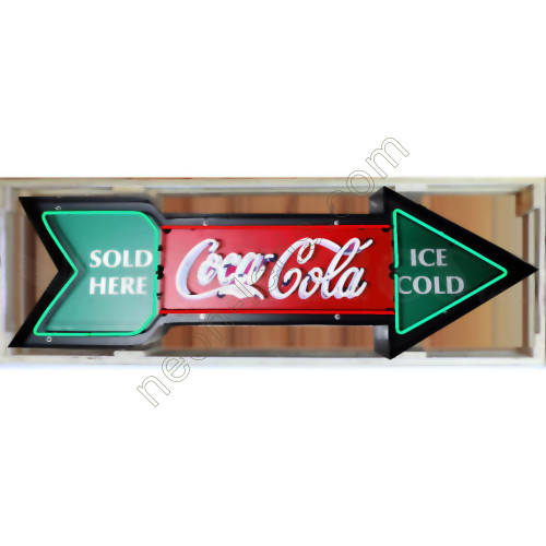COCA-COLA ARROW NEON SIGN IN SHAPED METAL CAN WL-COC52
