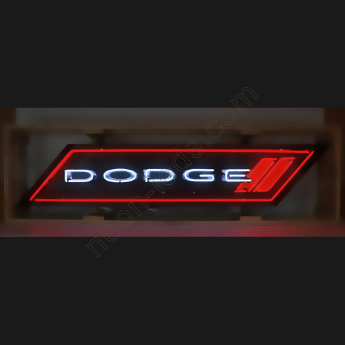 DODGE NEON SIGN IN SHAPED STEEL CAN WL-DOG27