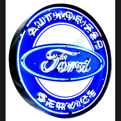 Authorized Ford Service Neon Sign in steel can WL-FORD-1601