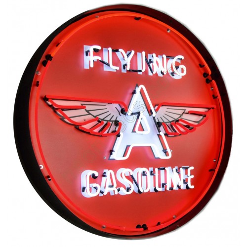 Flying A Gasoline Steel Can Neon Sign WL-NCC027-R1