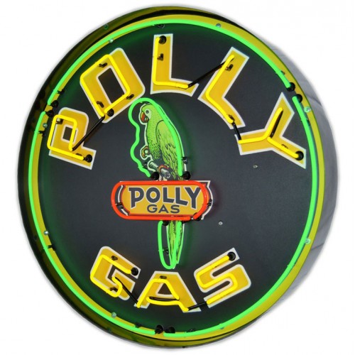 Polly Gas Neon Sign in steel can WL-NCC027-C