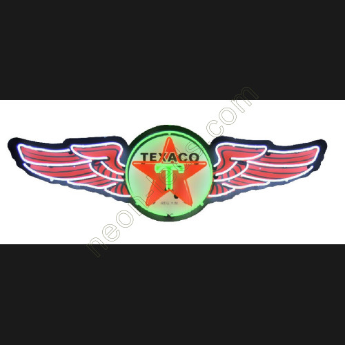 TEXACO WINGS NEON SIGN IN STEEL CAN WL-NTG24