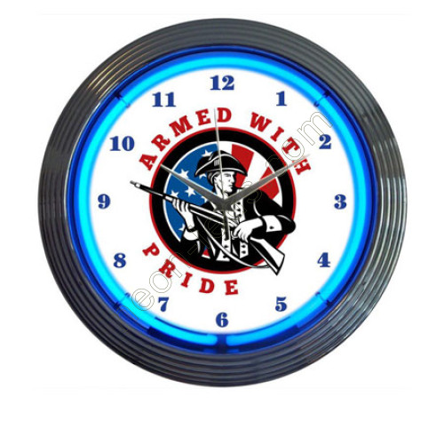 Armed with pride neon clock WL-NCS023