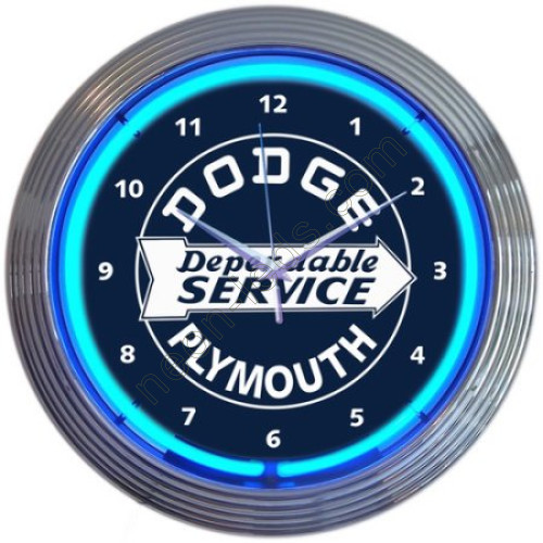 Dodge Dependable Service Neon Clock WL-NCS012