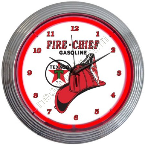 Texaco fire chief neon clock WL-NCS0041