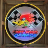 Hot Rod Garage neon sign in steel can