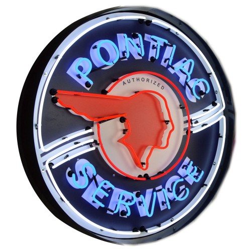 Pontiac Service Neon Sign in steel can WL-PON-1605